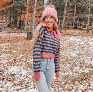 NWT ZARA STRIPED CABLE KNIT SWEATER